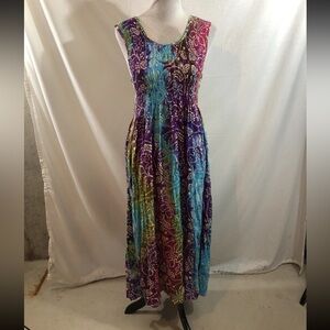 Noelle Rayon Multicolor Tye Dye Printer Sleeveless Dress - Womens One Size,